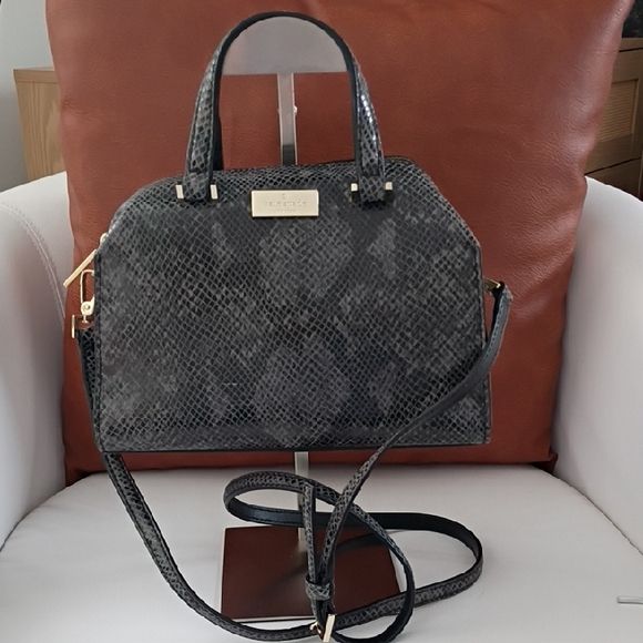 kate spade Handbags - Kate Spade Gray Snake Print Mini Mira Parliament Satchel *NWOT*
